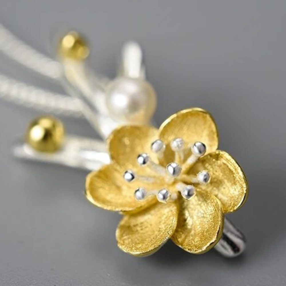 Artisan Handmade 925 Silver Natural Pearl Flower The Zaidea Necklace - Picture 9 of 12